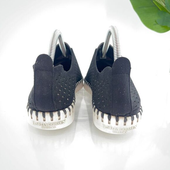 Ilse of Jacobsen Tulip Slip On Shoes Women's 38 8 Black White Flat Loafers Comfy - Picture 5 of 11